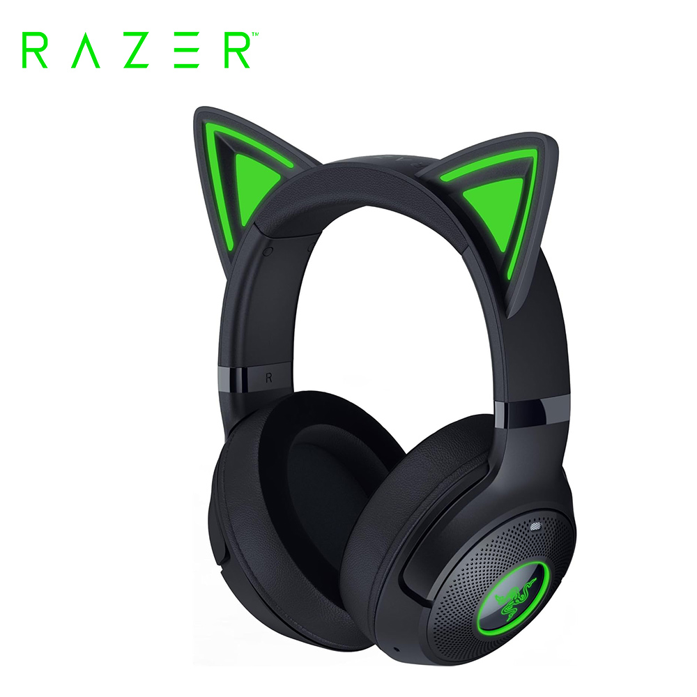 【Razer 雷蛇】北海巨妖 Kitty V2 BT 貓耳耳麥｜黑色