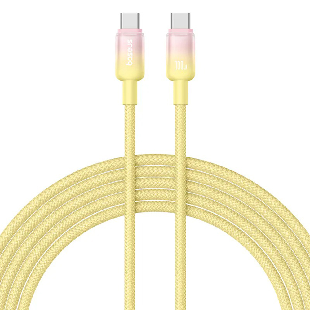 【Baseus倍思】漸變系列 C to C 100W 充電傳輸線 1M 星燦黃