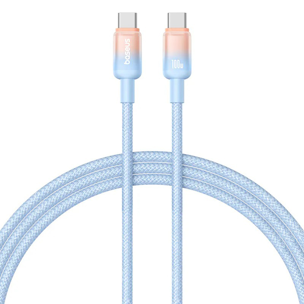 【Baseus倍思】漸變系列 C to C 100W 充電傳輸線 2M 星海藍