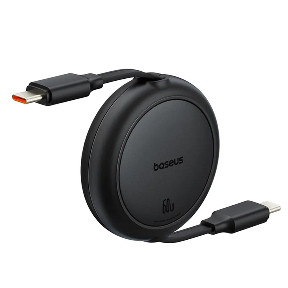 【Baseus倍思】明鏡 Mini 系列 C to C 60W 伸縮充電傳輸線 1M 星耀黑