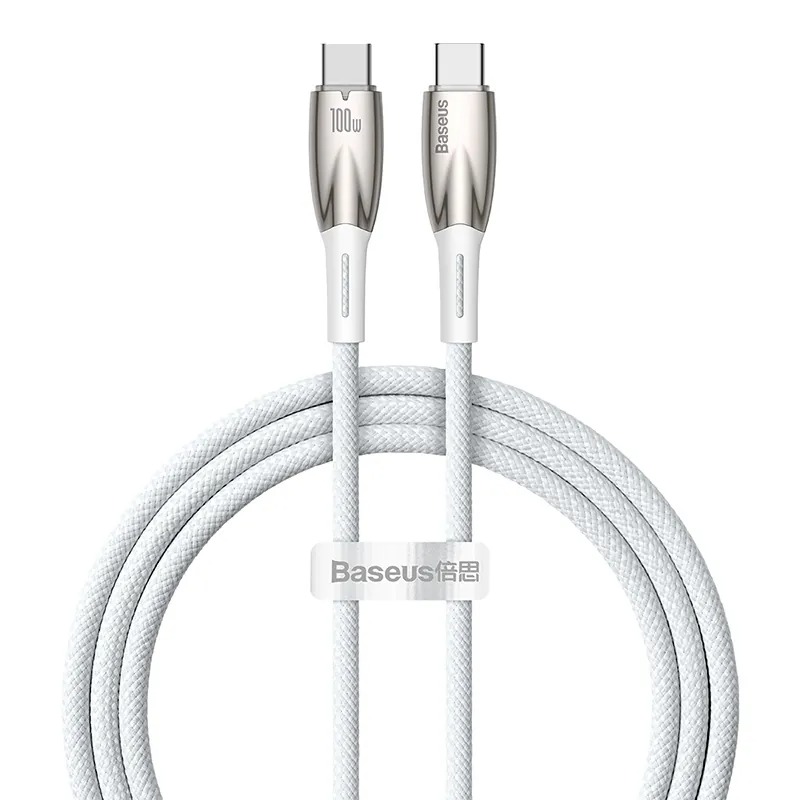 【Baseus倍思】燈環系列 C to C 100W 充電傳輸線 2M 白色