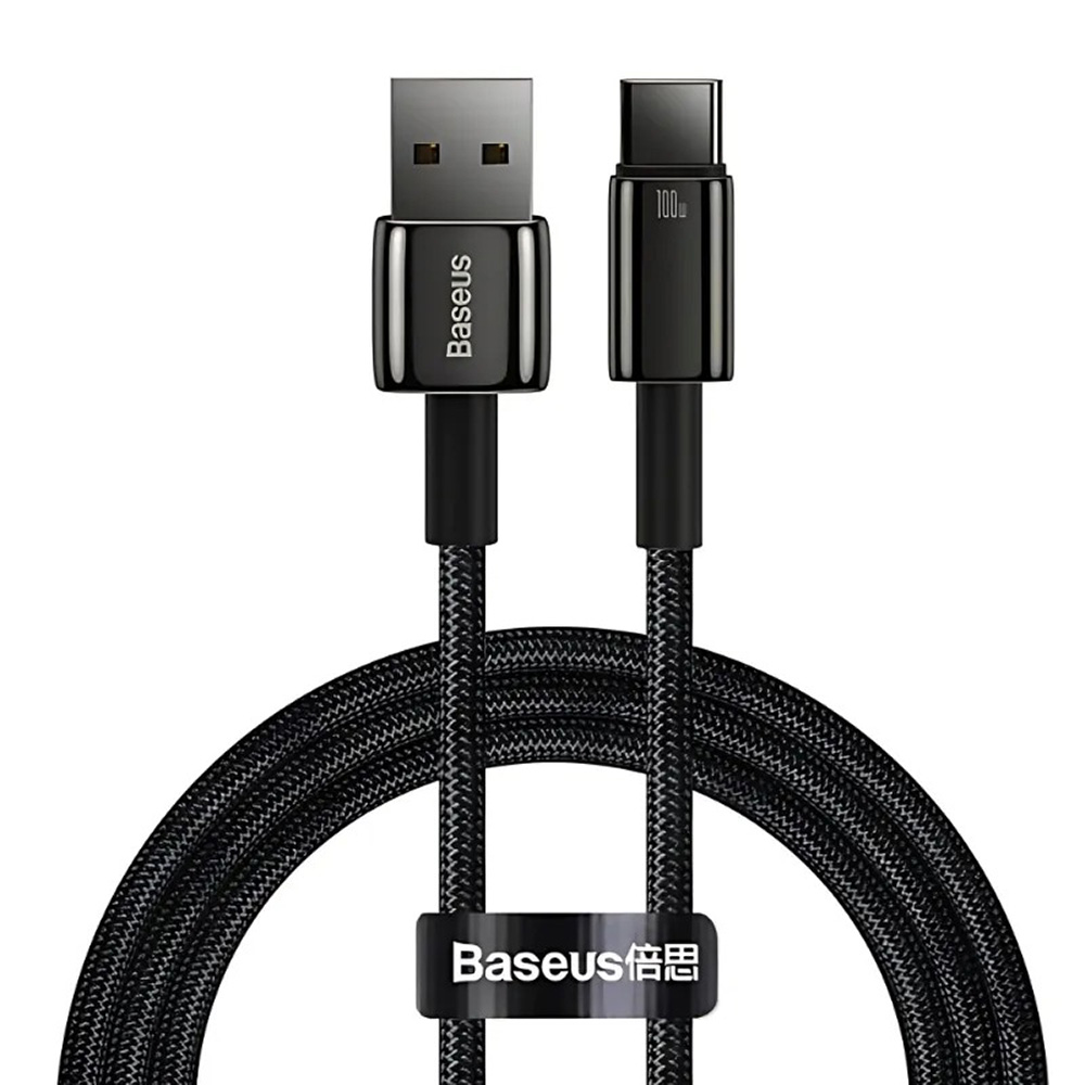 【Baseus倍思】鎢金系列 USB to Type-C 100W 快速充電線 1M 黑色