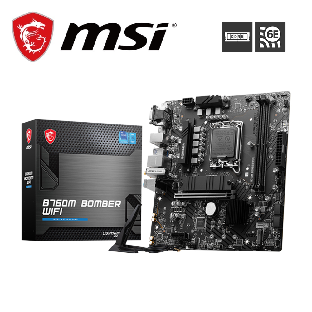 【MSI 微星】B760M BOMBER WIFI D4 主機板