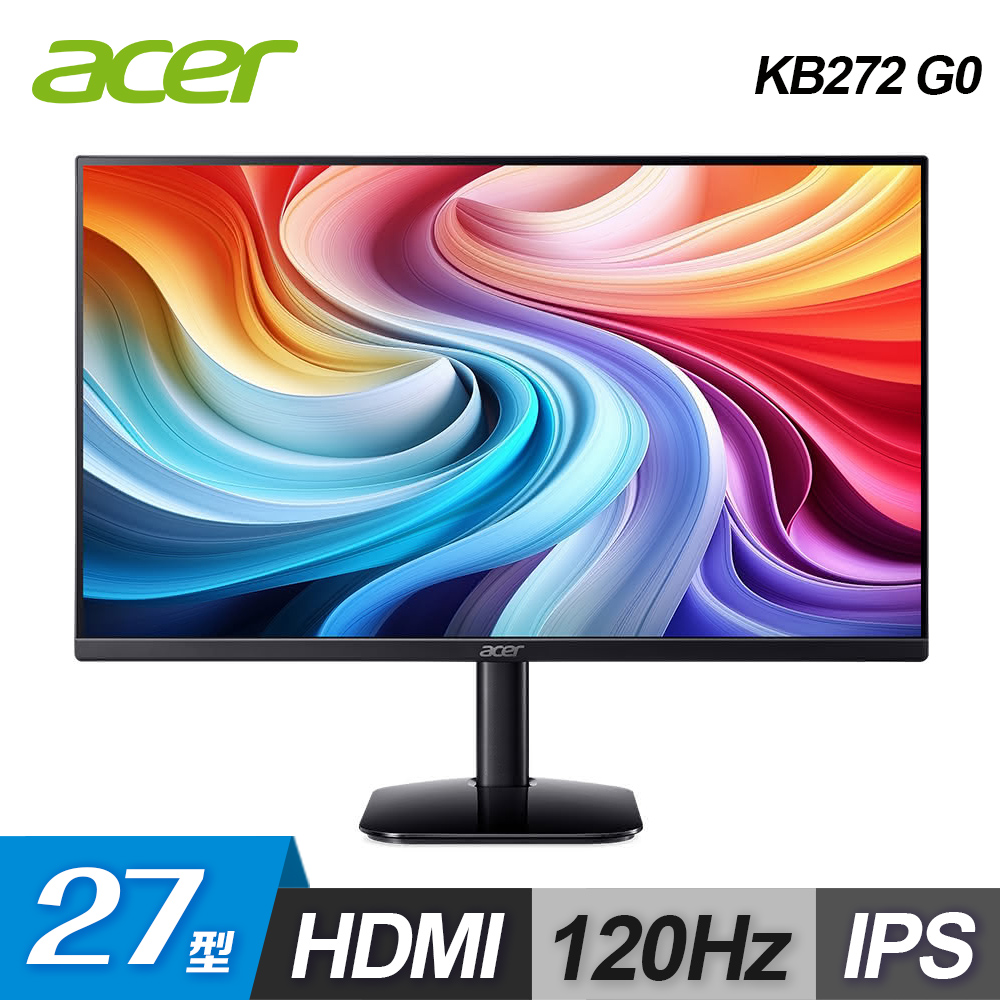 【Acer 宏碁】KB272 G0 27型 IPS 120Hz 電腦螢幕
