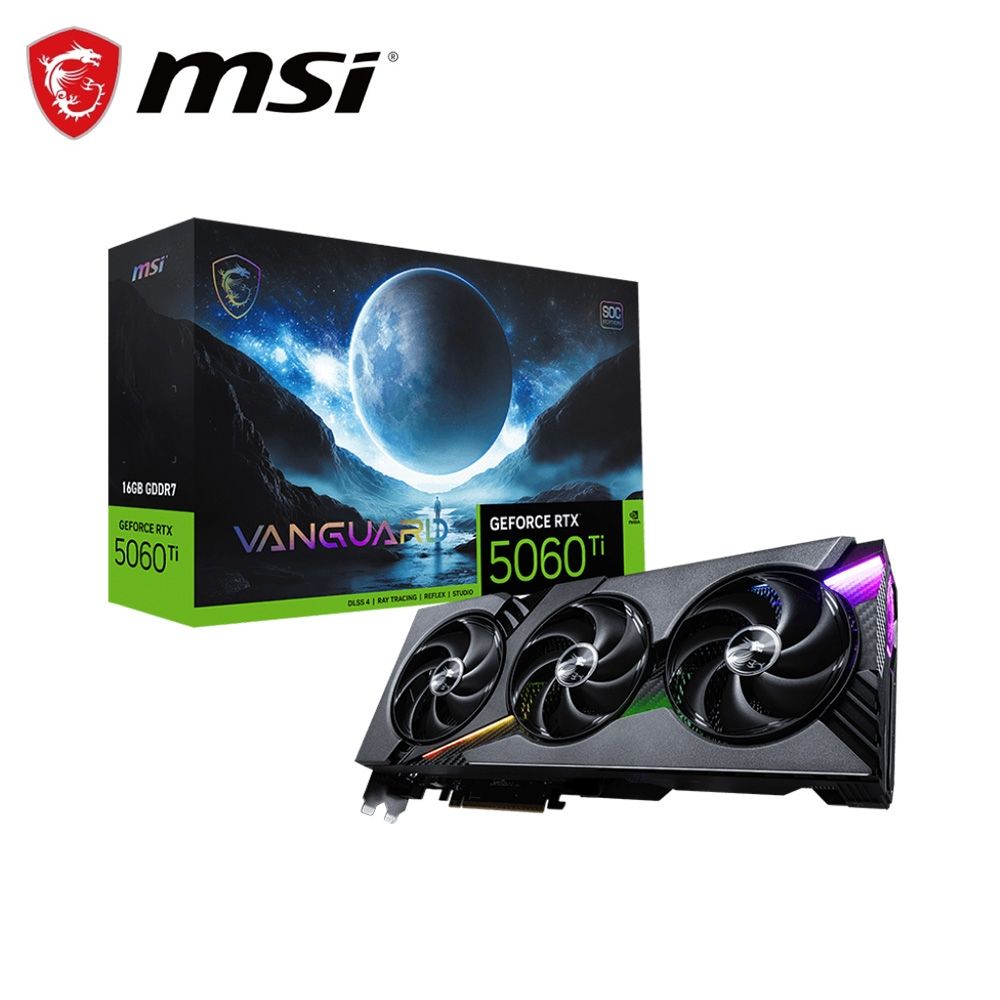 【MSI 微星】RTX 5060 Ti 16G VANGUARD SOC 顯示卡