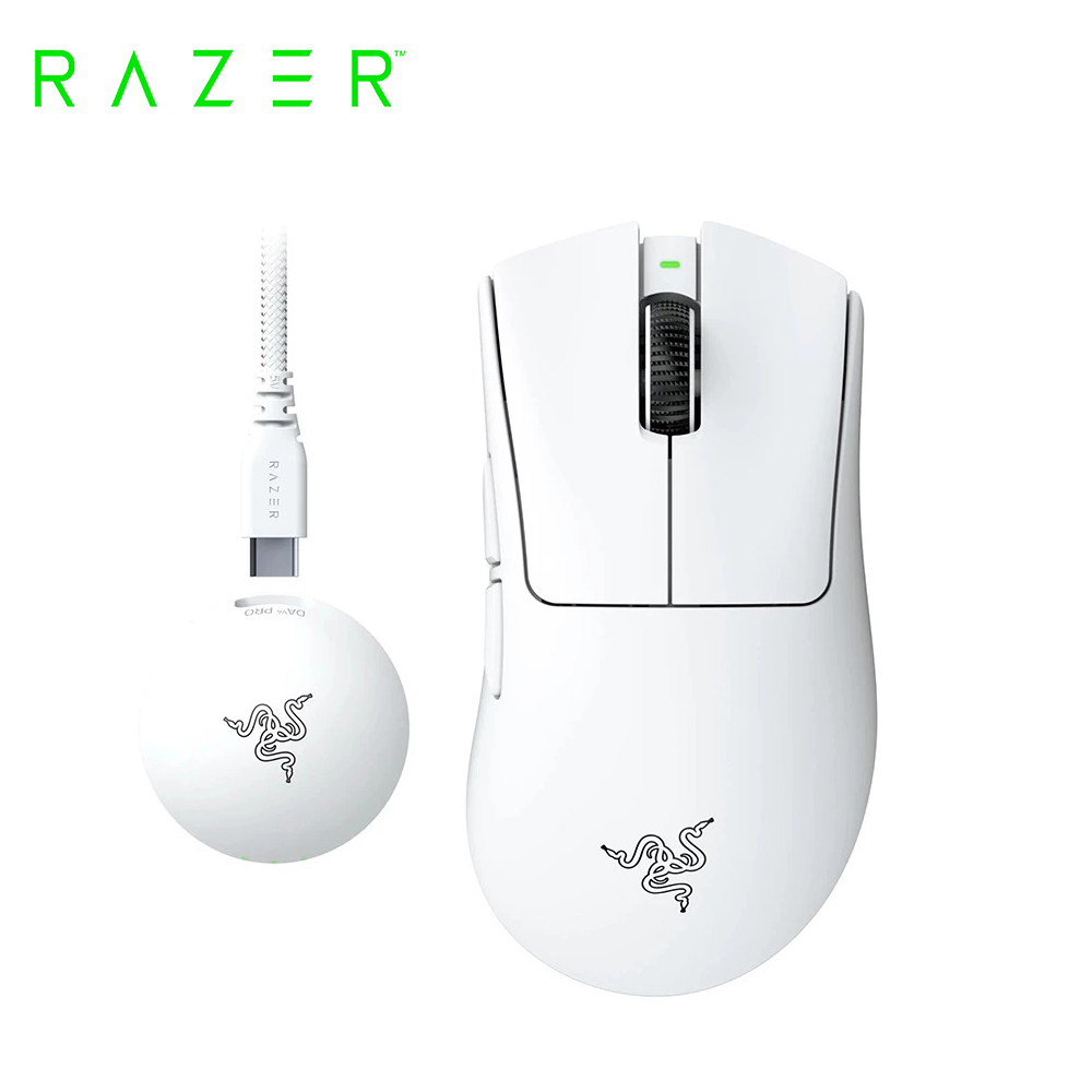 【Razer 雷蛇】DEATHADDER V4 PRO 煉獄奎蛇 無線滑鼠｜白色