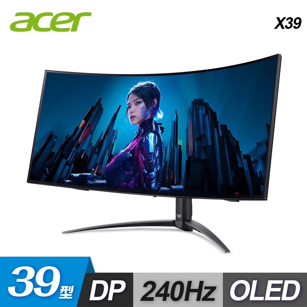 【Acer 宏碁】PREDATOR X39 OLED 240Hz 曲面電競螢幕