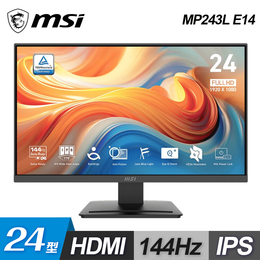 【MSI 微星】PRO MP243L E14 24型 專業型螢幕