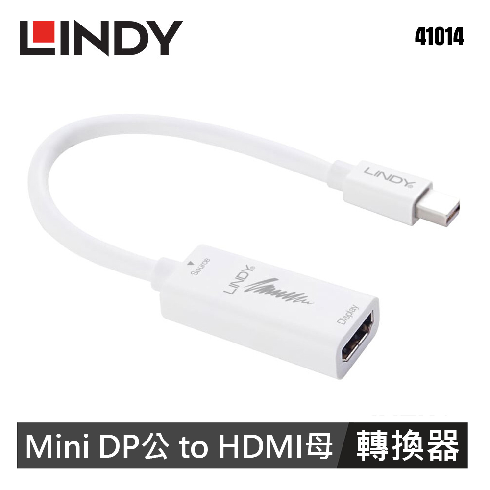 LINDY 林帝 Mini DisplayPort公 轉 HDMI母 轉換器  41014