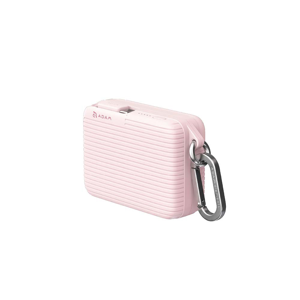【Adam】VIONTA T1 旅行用自帶線行動電源 10000mAh｜粉色