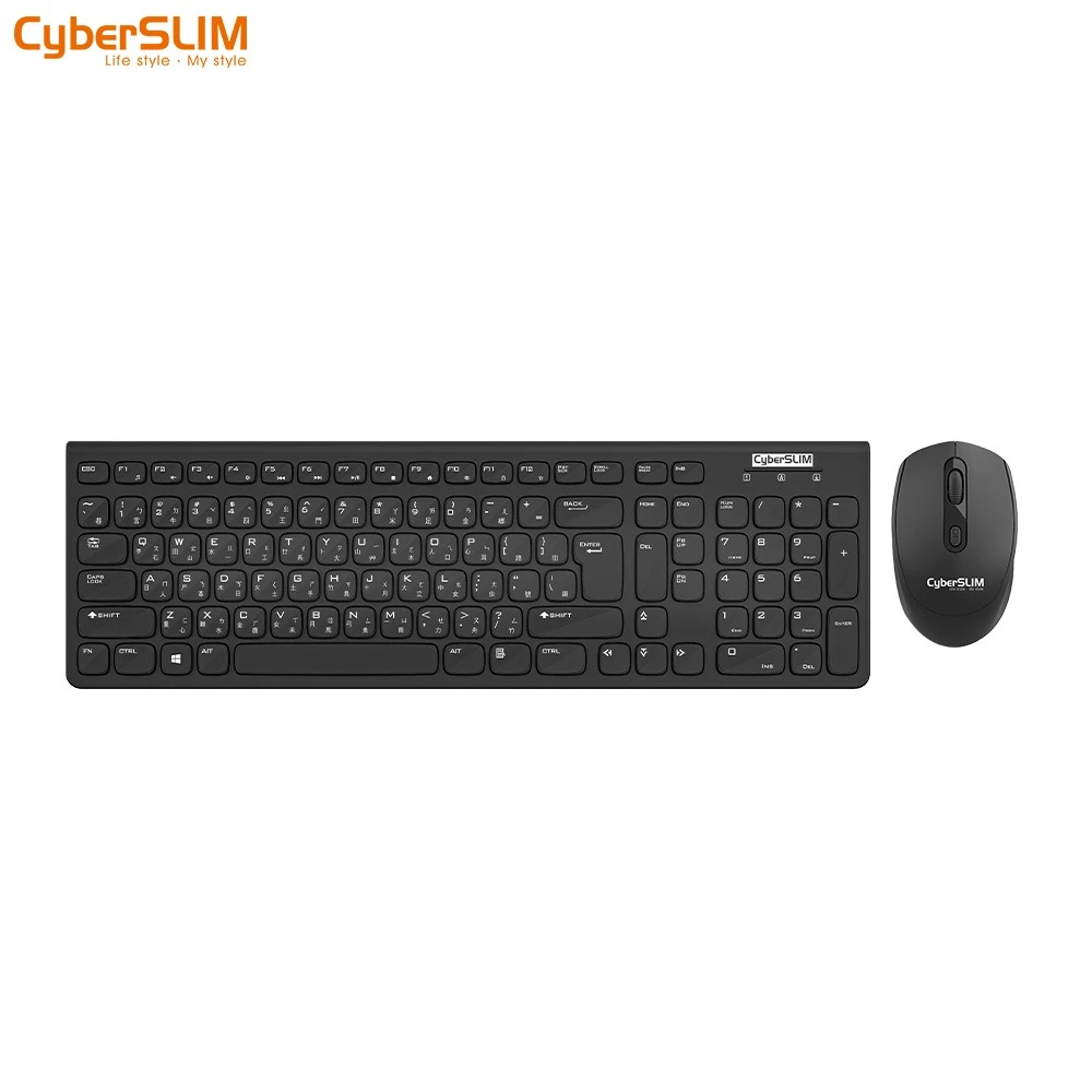 【CyberSLIM】WMK520 無線鍵盤滑鼠組 黑色