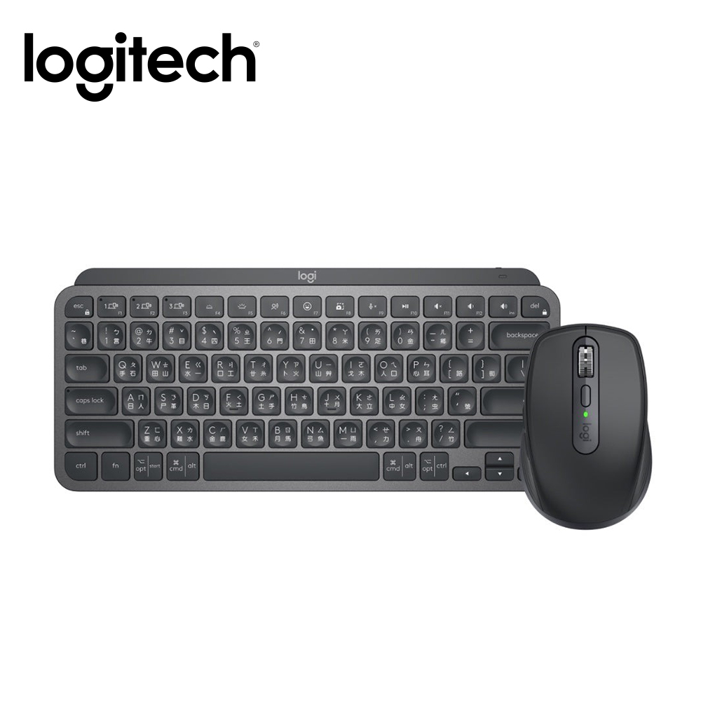 【Logitech 羅技】MX Anywhere 3S + KEYS Mini 無線鍵鼠組《石墨灰》