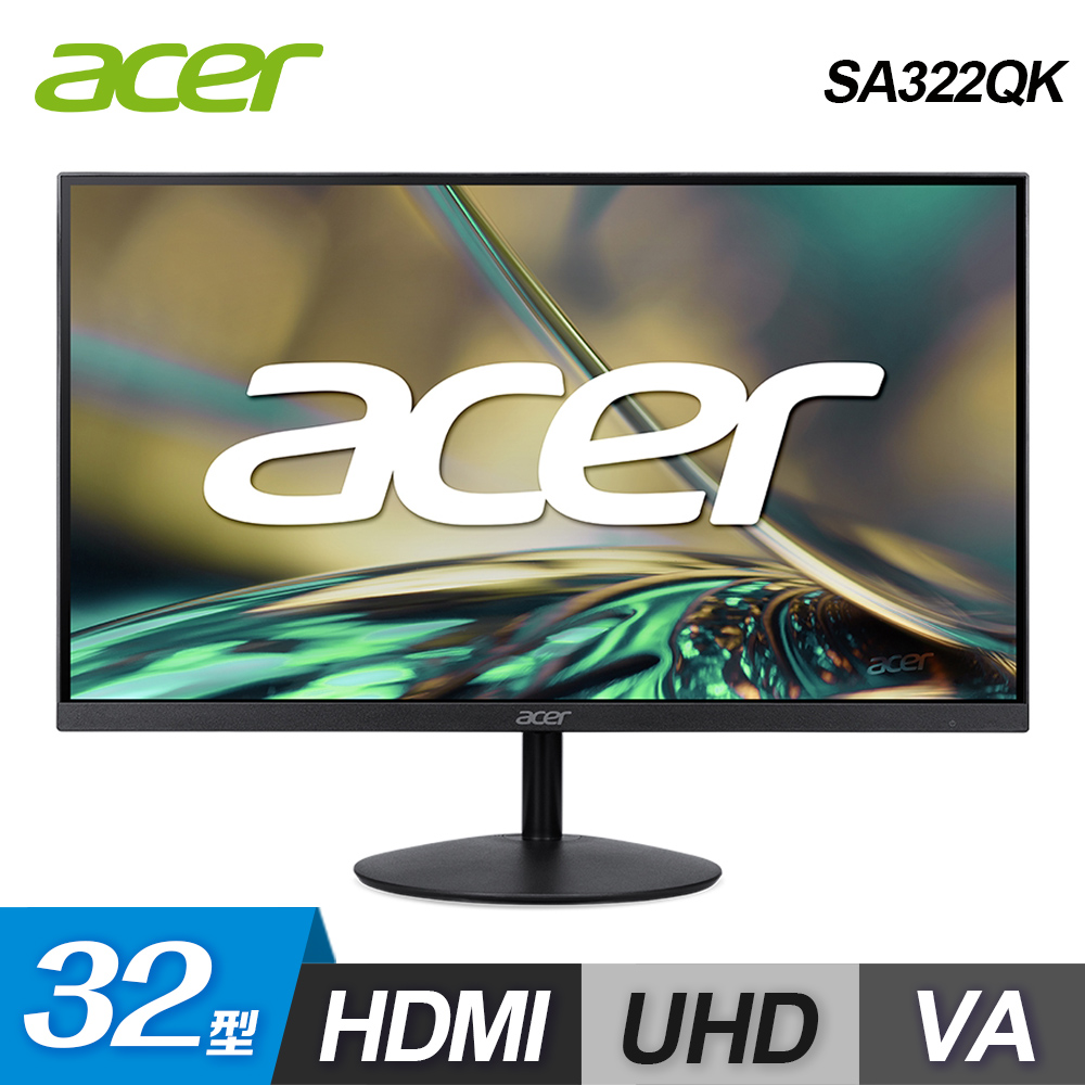 【Acer 宏碁】SA322QK 32型 VA 無邊框美型螢幕【福利良品】