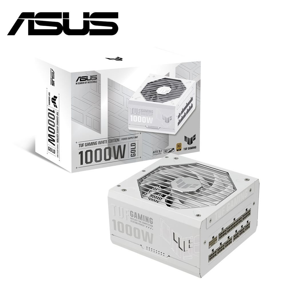 【ASUS 華碩】TUF GAMING 1000G ATX3.1 金牌電源供應器 軍戎白