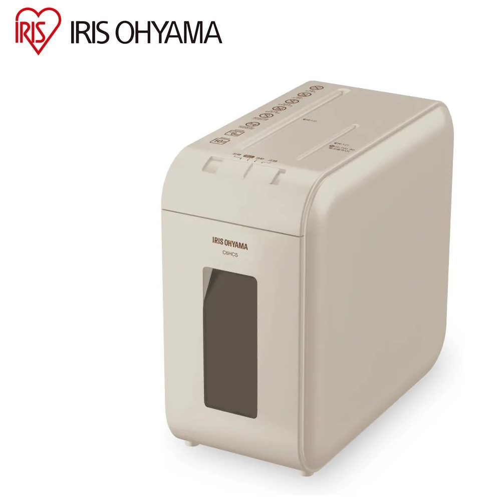 【IRIS OHYAMA】P6-HCS 超靜音極細保密碎紙機 C6HCS 奶茶色