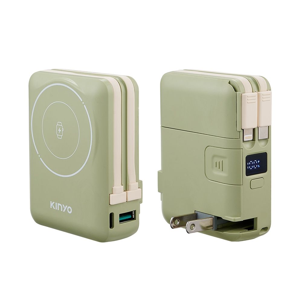 【KINYO】KPB-2656 10000mAh 九合一行動電源 綠色