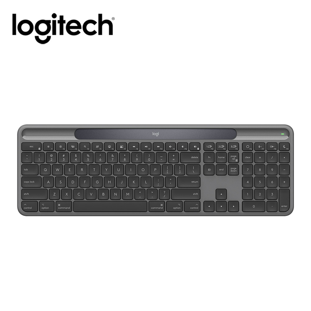 【Logitech 羅技】Slim Solar+ K980 光能無線鍵盤｜石墨灰