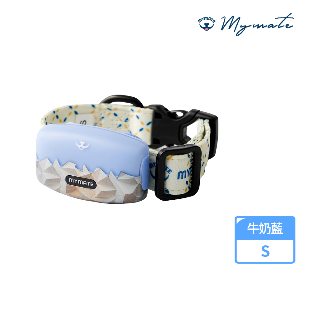 【Mymate】寵物智慧項圈裝置組 牛奶藍S