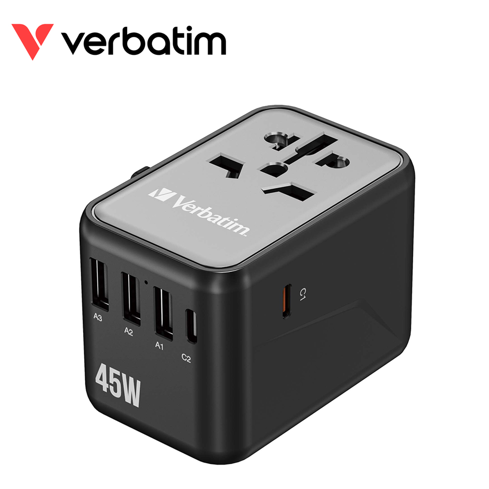 【Verbatim 威寶】45W 多國旅行轉接插座