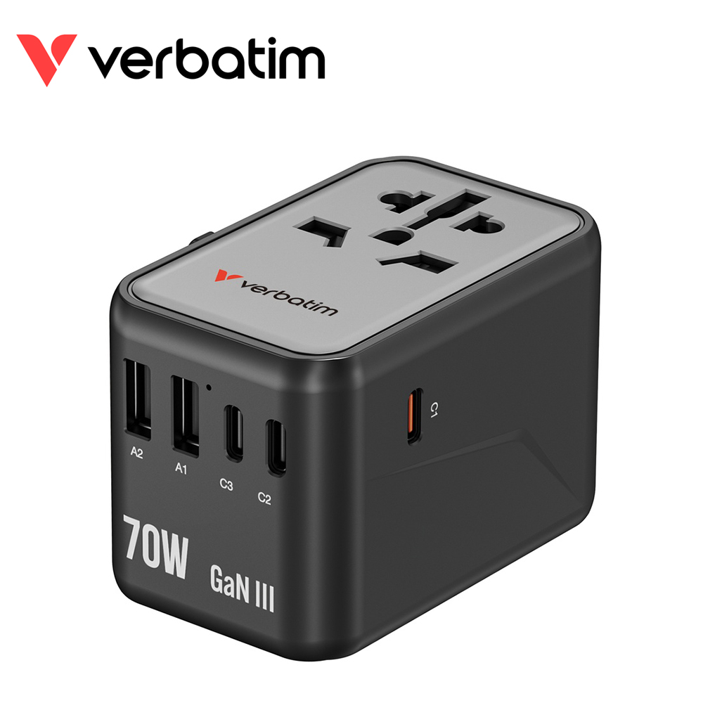 【Verbatim 威寶】70W 多國旅行轉接插座