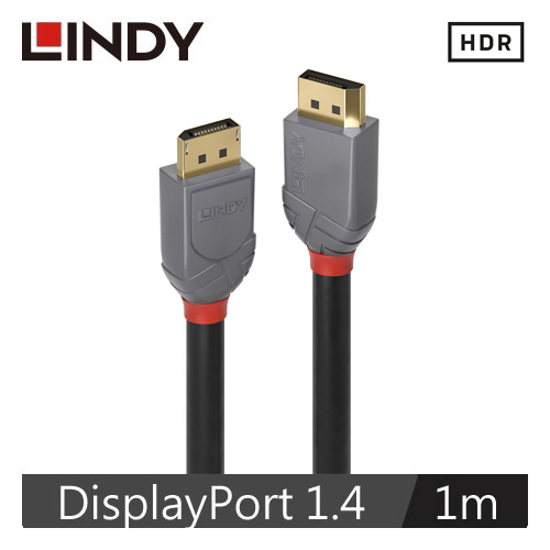 【LINDY 林帝】ANTHRA LINE DISPLAYPORT 1.4版 公 TO 公 傳輸線 1M
