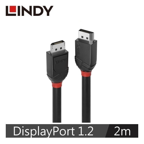 【LINDY 林帝】BLACK LINE DISPLAYPORT 1.2版 公 TO 公 傳輸線 2M