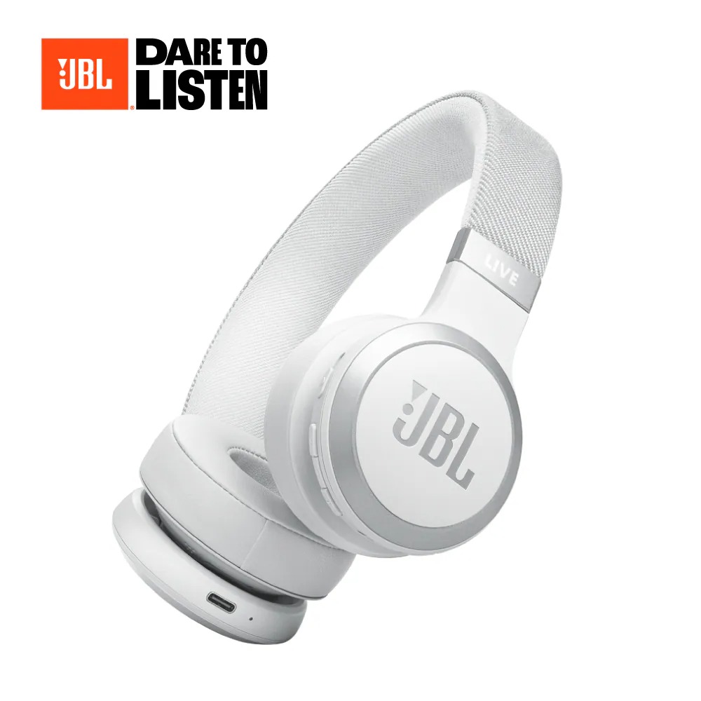 【JBL】Live 670NC 耳罩式降噪藍牙耳機｜白色