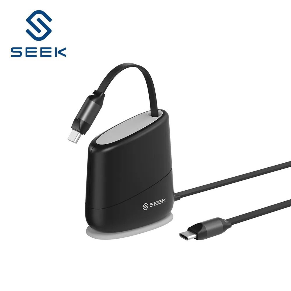 【SEEK】100W C-to-C 桌面伸縮充電線 黑色