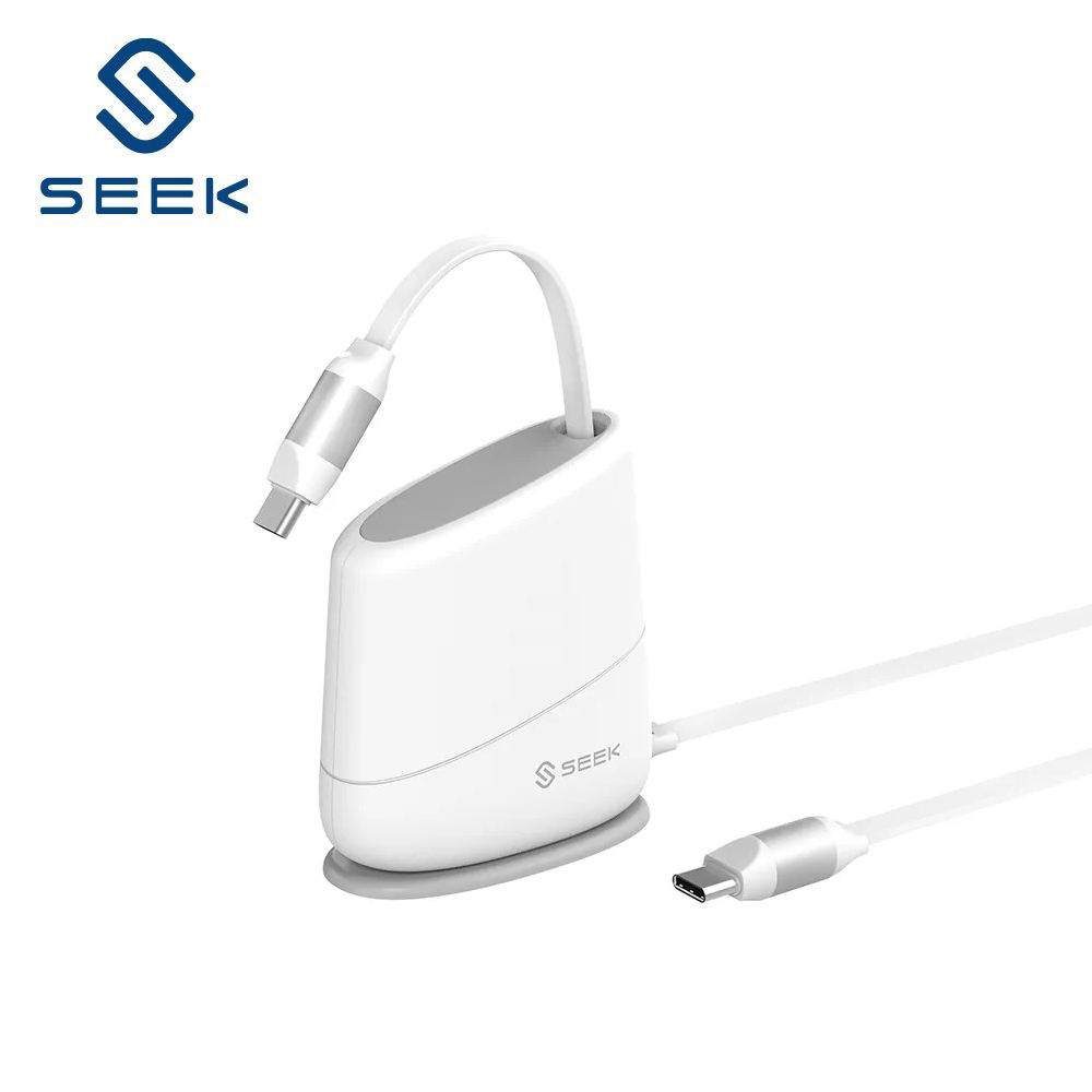 【SEEK】100W C-to-C 桌面伸縮充電線 白色