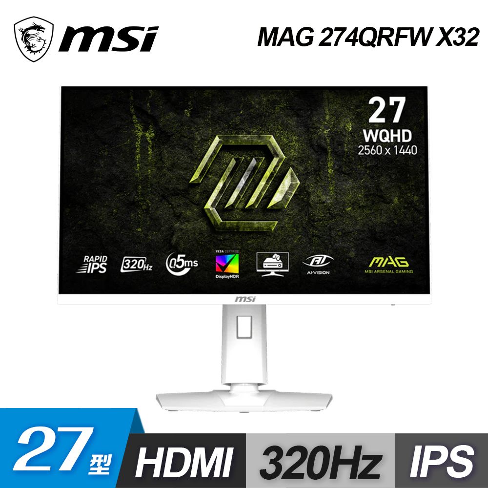 【MSI 微星】MAG 274QRFW X32 27型 平面電競螢幕