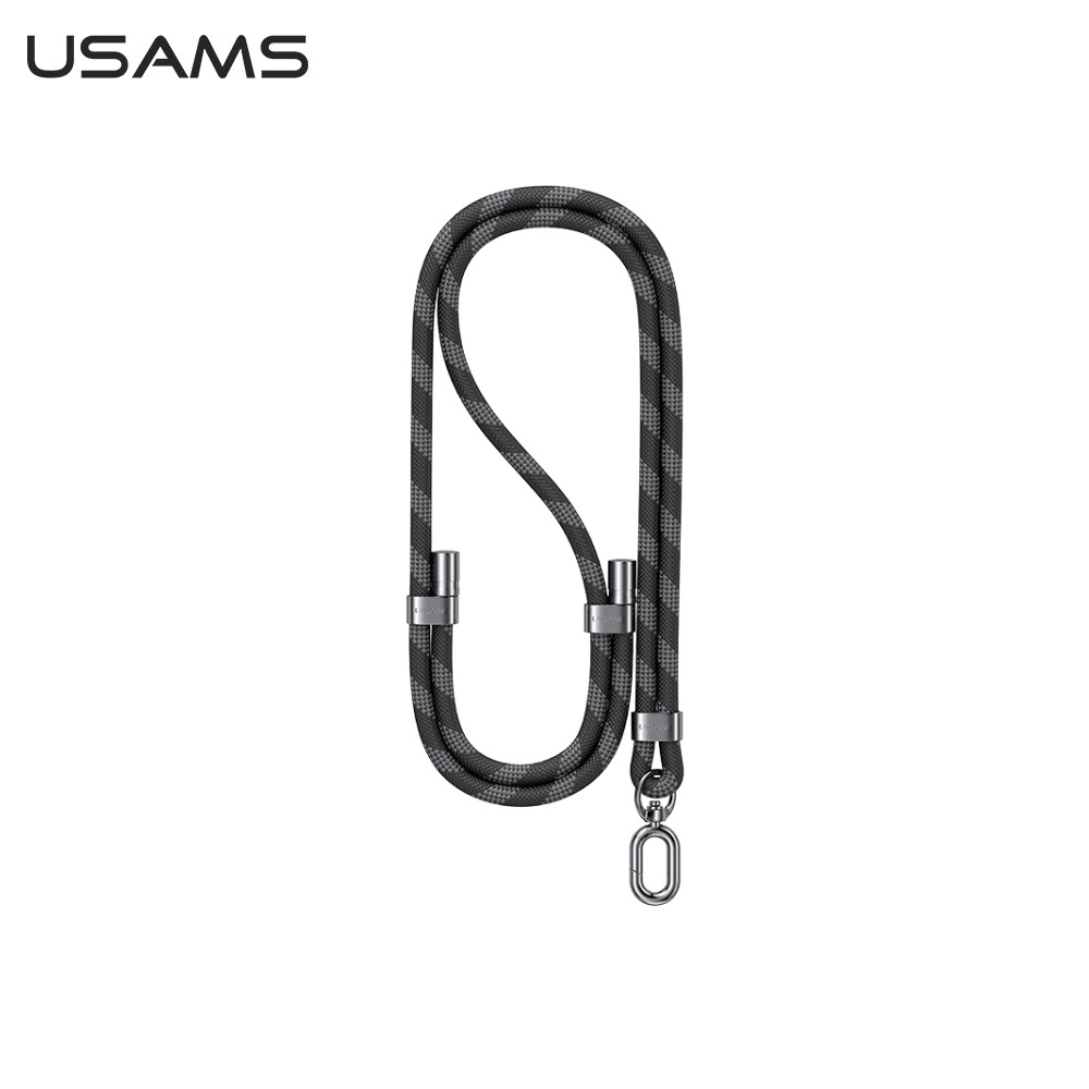 【USAMS】可調節手機掛繩 160CM 經典黑/灰色