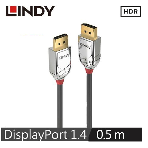 【LINDY 林帝】CROMO LINE DISPLAYPORT 1.4版 公 TO 公 傳輸線 0.5M 36300