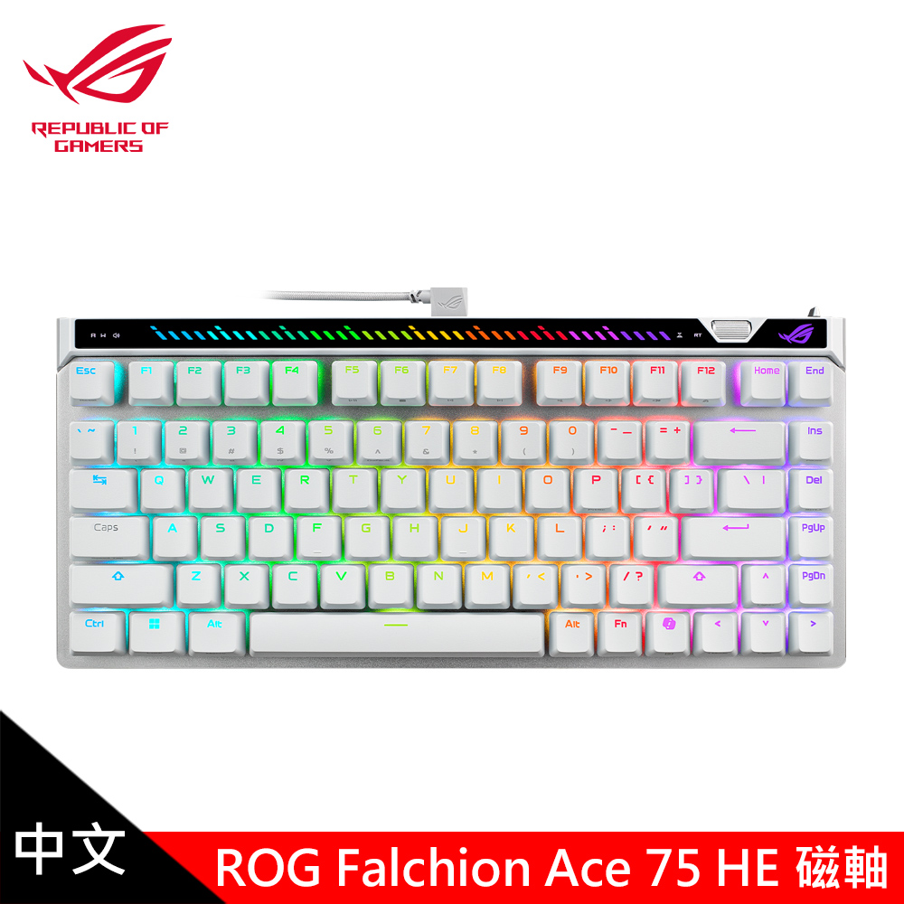 【ASUS 華碩】ROG Falchion Ace 75 HE 磁軸電競鍵盤 白色