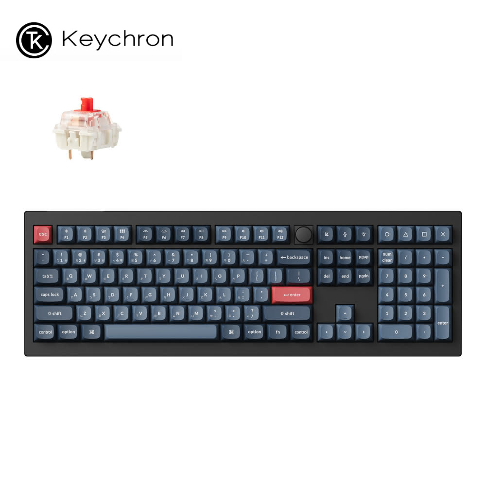 【KEYCHRON】V6 Max 三模無線機械鍵盤｜黑色紅軸