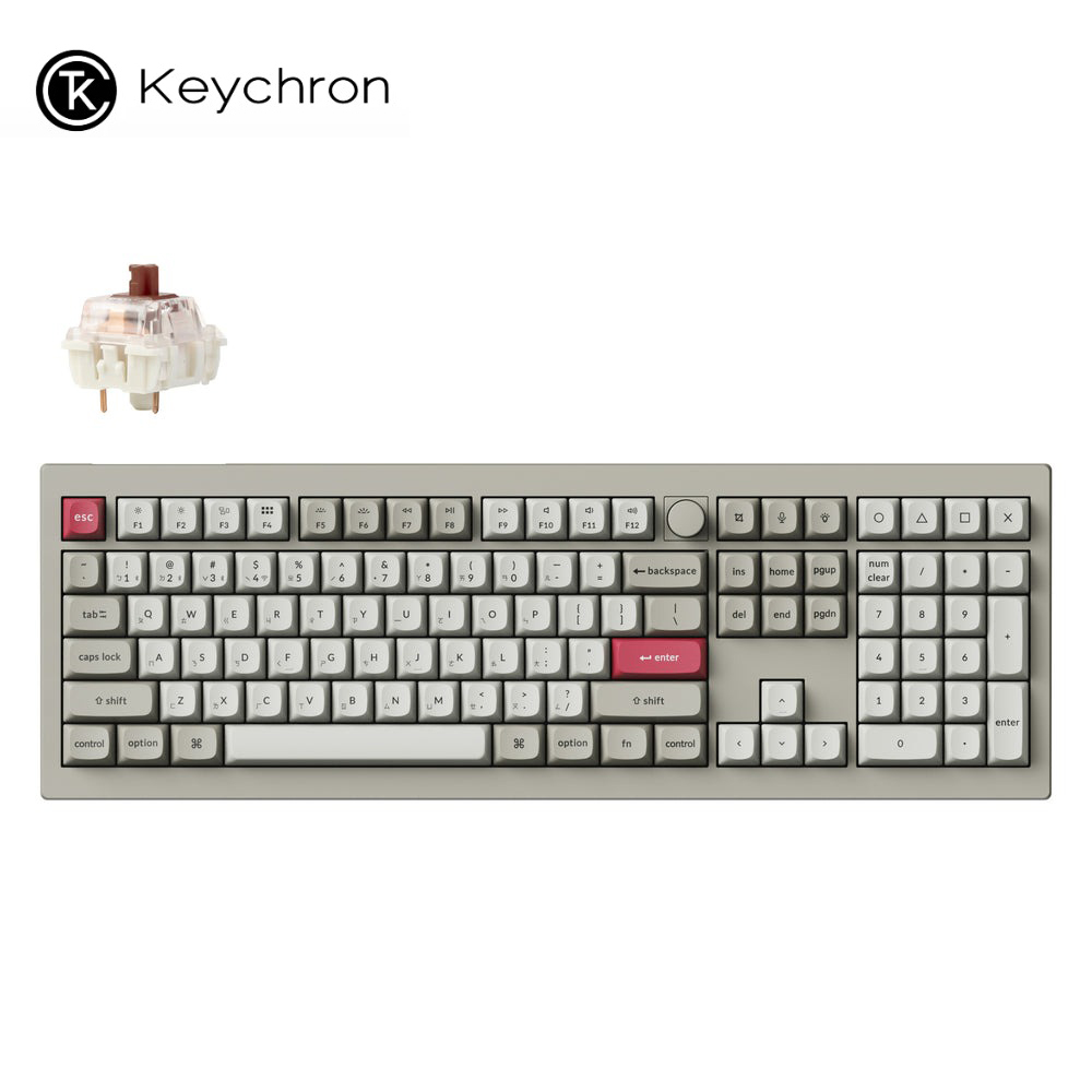 【KEYCHRON】V6 Max 三模無線機械鍵盤｜白色茶軸