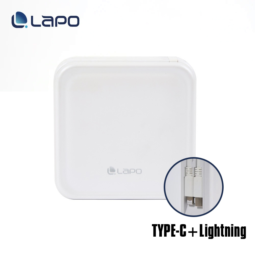 【LaPO】全功能無線充電行動電源 WT-08S 10050mAh｜柔霧白