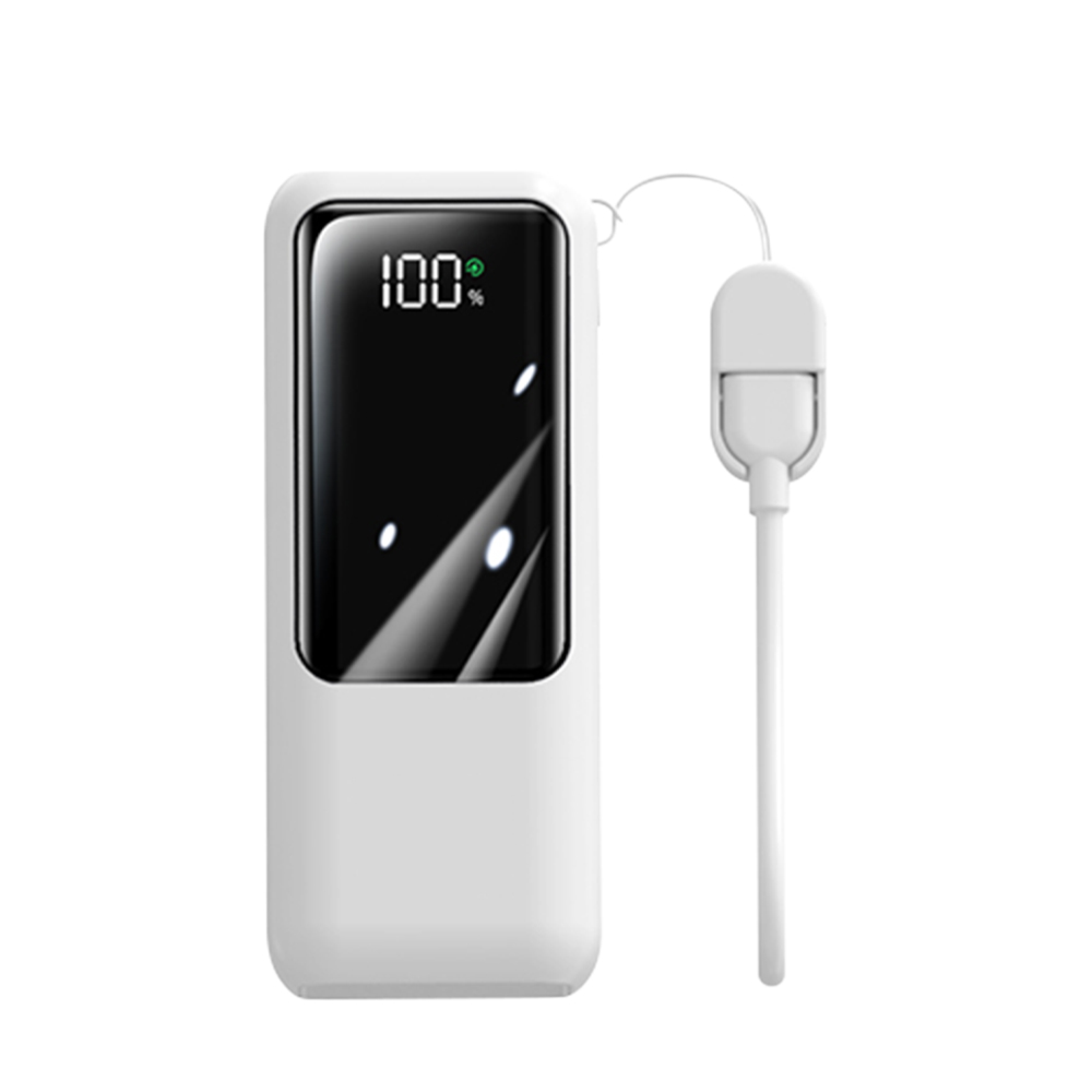 【MCK】MCK-NPCG 自帶線顯屏行動電源10000mah｜白色