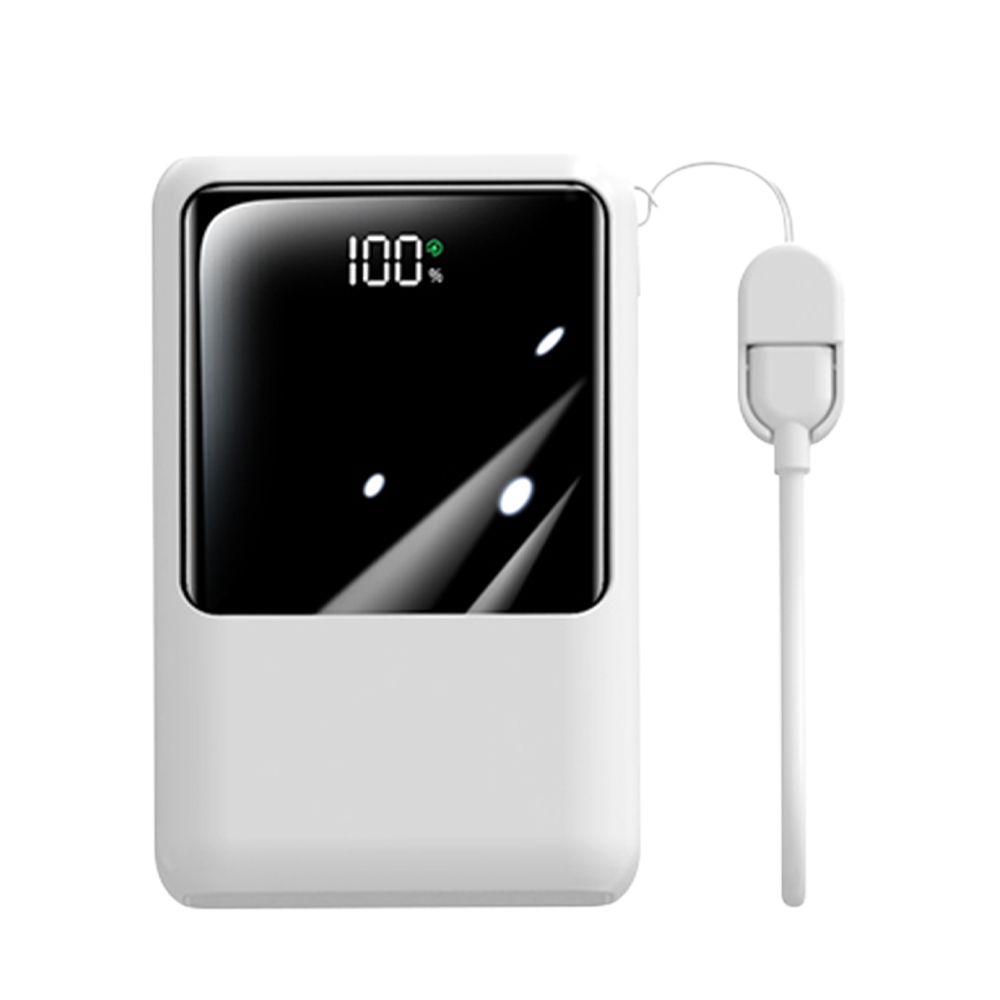 【MCK】MCK-NPET 自帶線顯屏行動電源 20000mah｜白色