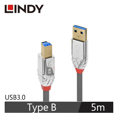 【LINDY 林帝】CROMO USB3.0 TYPE-A公 TO TYPE-B公 傳輸線 5M 36664