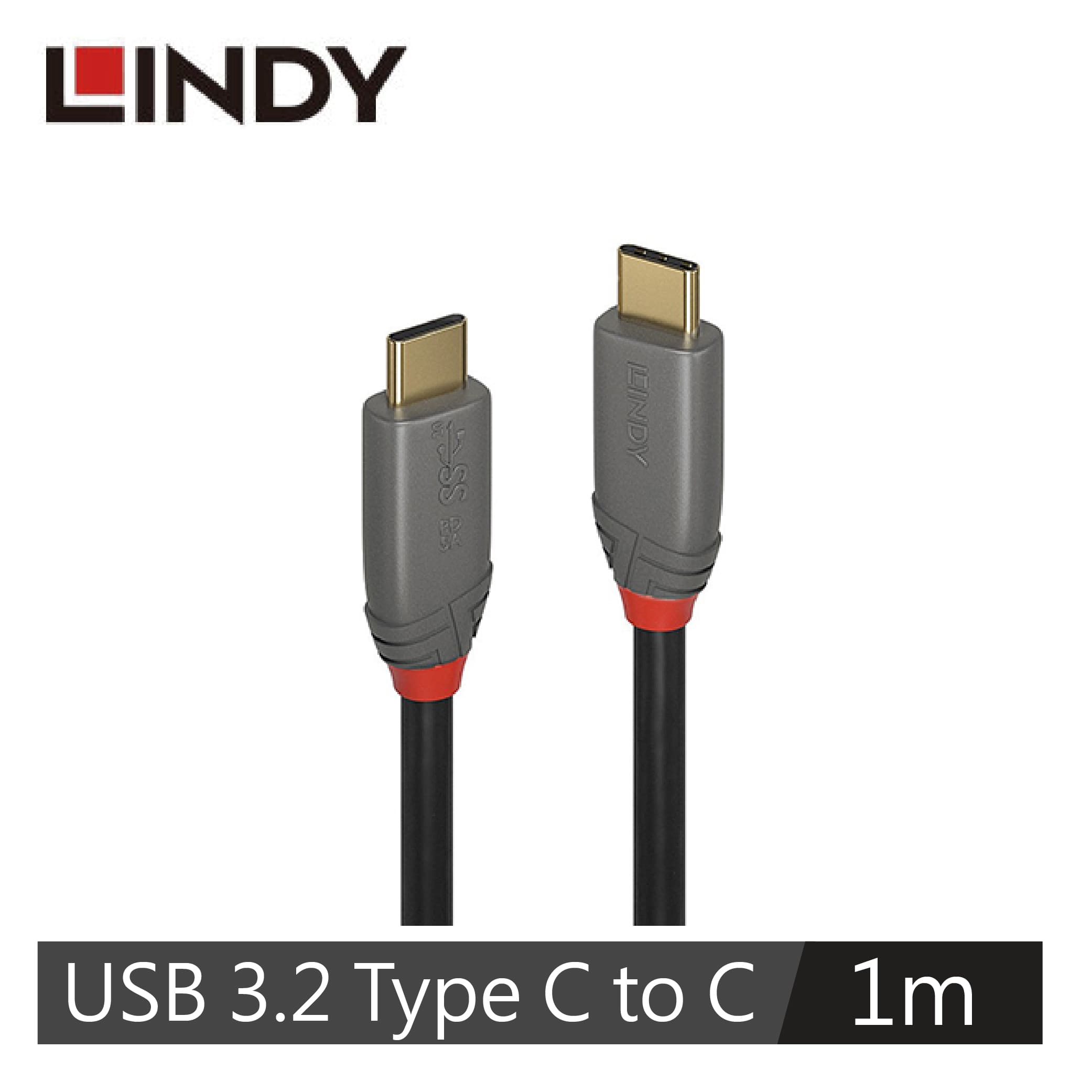 【LINDY 林帝】USB3.2 GEN2x2 TYPE-C 公TO公 傳輸線+PD智能電流晶片1M 36901_A