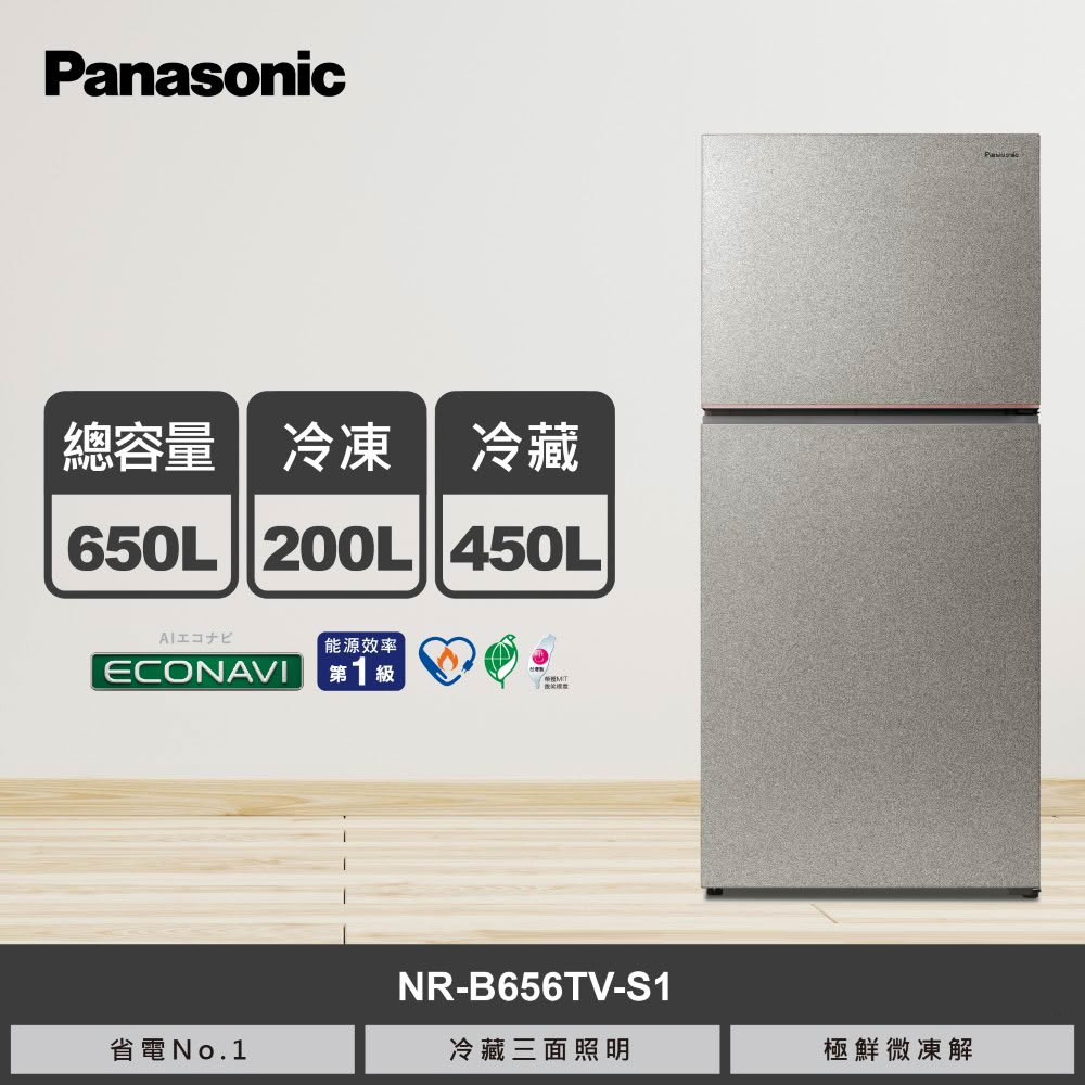 【國際牌】650L 雙門鋼板冰箱 NR-B656TV-S1 星礦銀｜含基本安裝