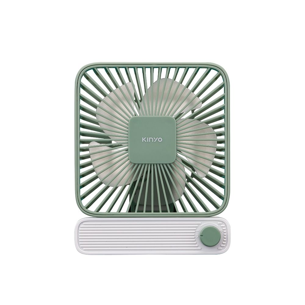 【KINYO】UF2652G 復古靜音充電扇｜綠色