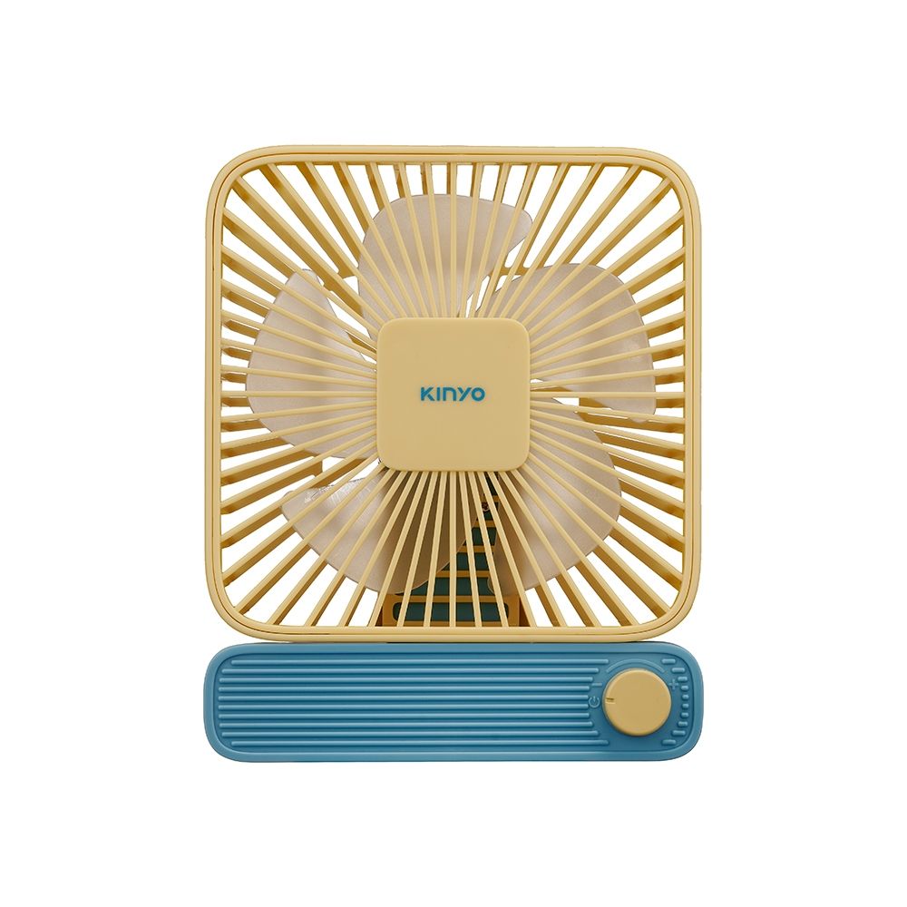 【KINYO】UF2652Y 復古靜音充電扇｜黃色