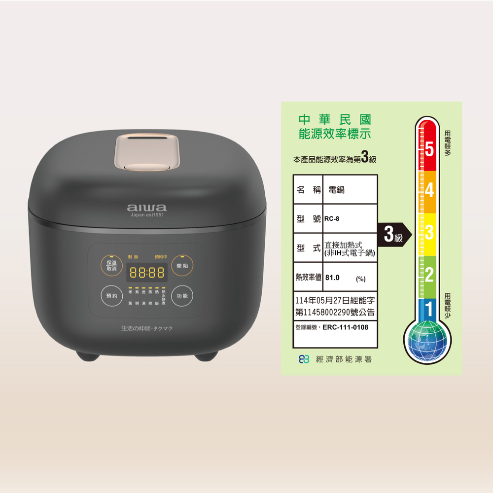 aiwa 愛華 8人份電子鍋