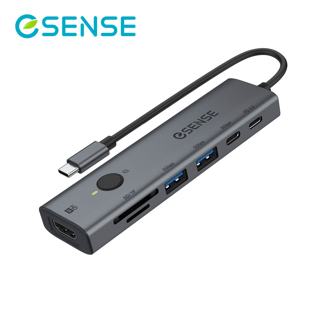 【ESENSE 逸盛】UC127 7合1 Type-C 多功能集線器