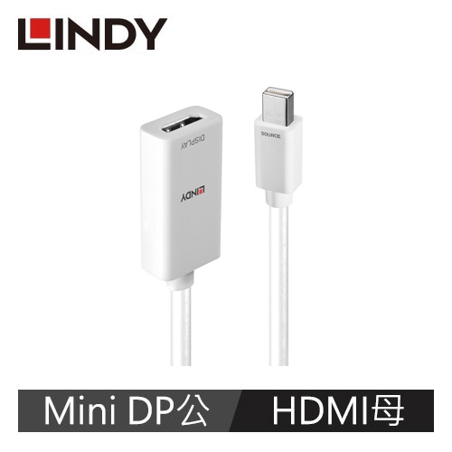 【LINDY 林帝】MINI DISPLAYPORT公 To HDMI母 轉換器 41014_A