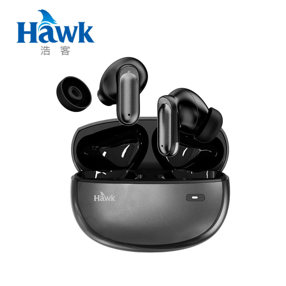 【Hawk 浩客】W10 入耳/半入耳 可調式藍牙降噪耳機｜沉穩灰