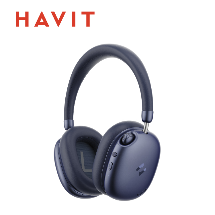 【HAVIT】H670BT 自適應混饋降噪頭載式藍牙耳機 藍色
