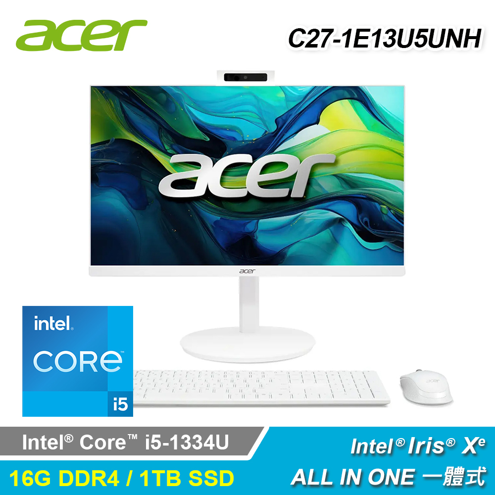 【Acer 宏碁】C27-1E13U5UNH AIO 27吋液晶桌上型電腦