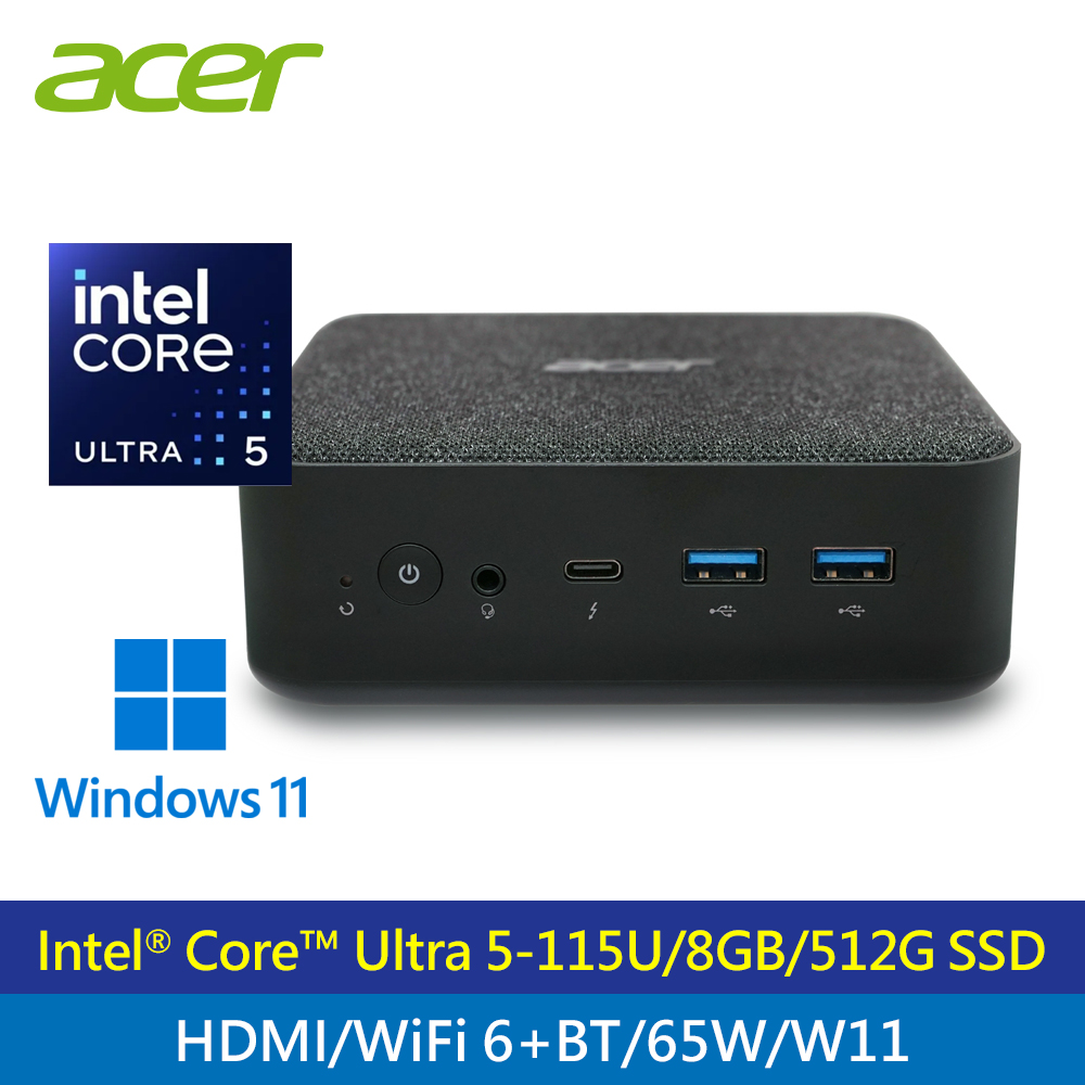 【Acer 宏碁】RB102 U5-115U/8G/512G/W11 迷你電腦